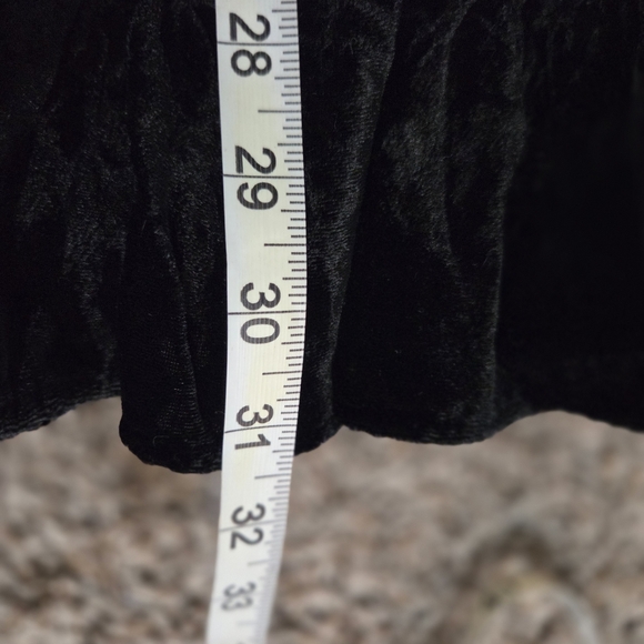 Apostrophe Elegant Black Crushed Velvet Whimsigoth Witchy Grunge A-Line Skirt - Picture 12 of 12